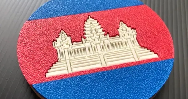Kamboçya bayrak bardak altlıkları dany Nchez bira altlığı bayraklar 3d print model - Mito3D