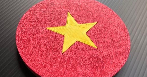vietnam drapeau verre dany nchez Bière DIY Coaster drapeaux 3d print model - Mito3D