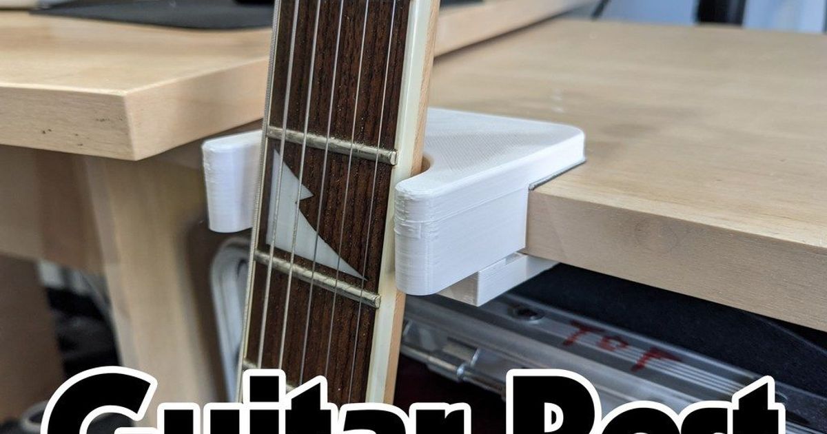 guitar rest desk mounted tony bullard acoustic acousticguitar bass bassguitar deskmount 3D print model - Mito3D