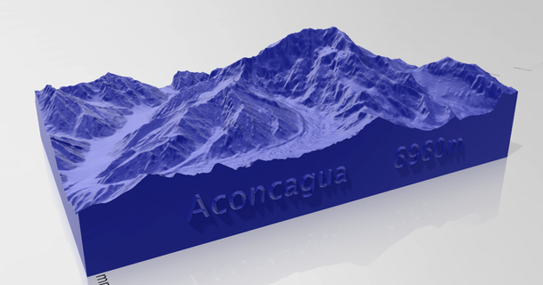 aconcagua thorin oakenshield miniature model 3dterain homedecor mountain 3d print model - Mito3D