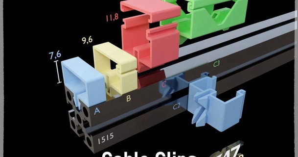 cable clips 1515 extrusion c47 3d 1515extrusion 3dprinteraccessory cableclip cableholder 3d print model - Mito3D