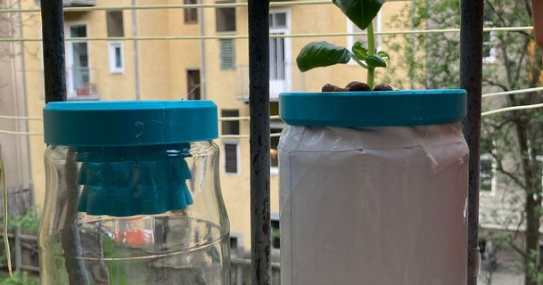 screw-on net cup pickle jar lorro balcony basil flower garden 3d print model - Mito3D