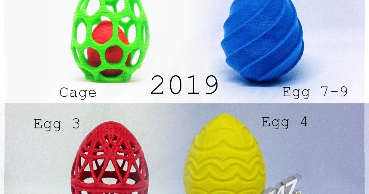 easter eggs 2019 c47 3d c473d cage decoration 3D print model - Mito3D