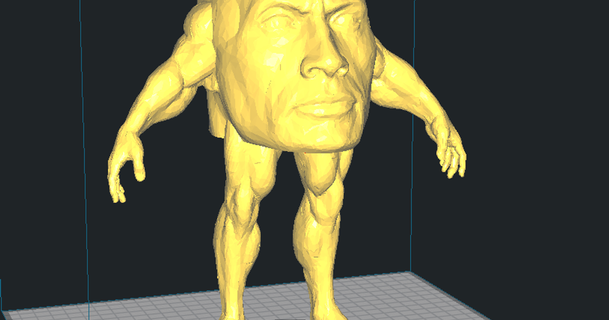 buff rock ph4antom pb creepy dwayne statue 3d print model - Mito3D