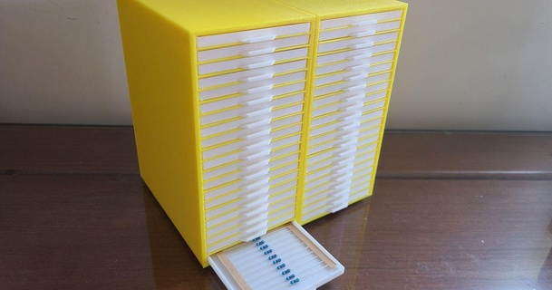resistor cabinet ryan resolutions organizer resistorbox 3d print model - Mito3D
