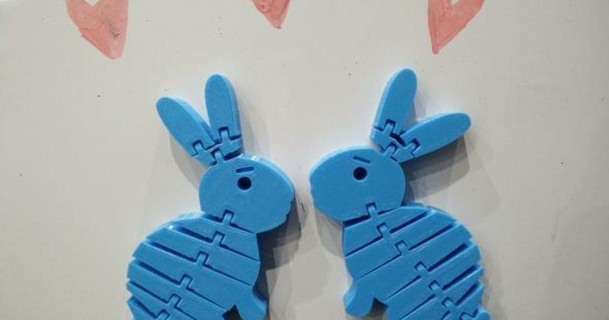 flexi rabbit hidden magnets mike flexible fridgemagnet magnet magnetic 3d print model - Mito3D