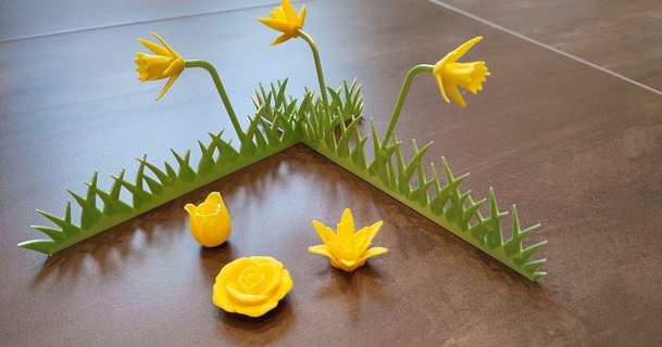 Paskalya kart çiçek açması maker81 ilkbahar gül zambak Ostern 3d print model - Mito3D