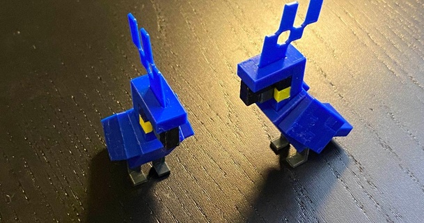 blu pappagallo Minecraft lazlo giocattoli videogiochi animali aviazione 3d print model - Mito3D