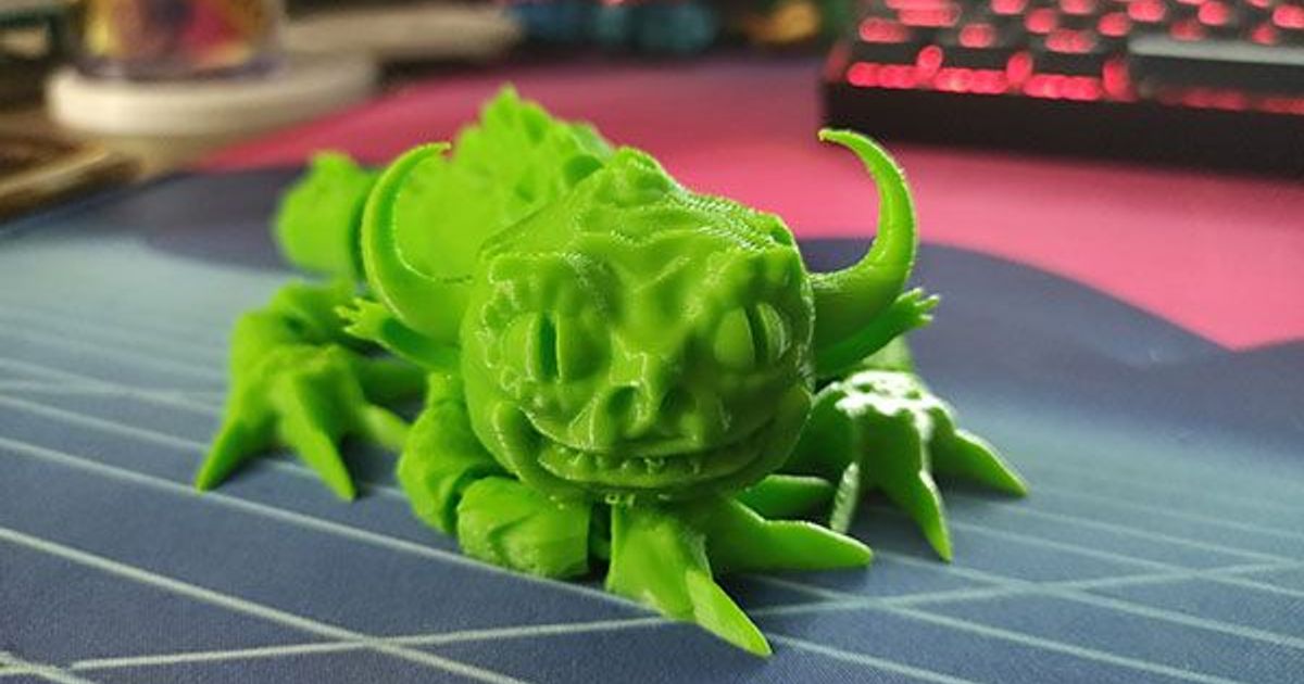 mafsallı hodağ kyuubigece Ejderha canavar yaratık esnek 3D print model - Mito3D
