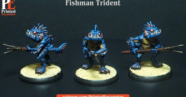 fishman trident printed encounter fishmen 3d print model - Mito3D