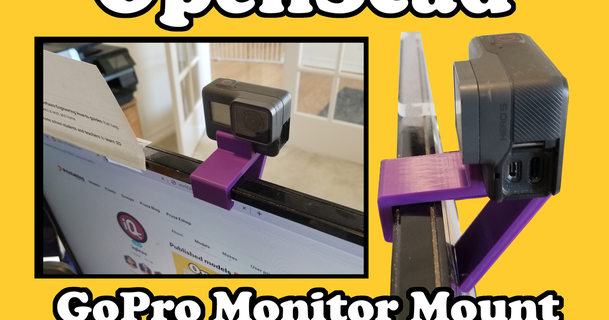 openscad cubro monitor monte iqless 3D modelos aparelhos computadores gopro mount 3d print model - Mito3D
