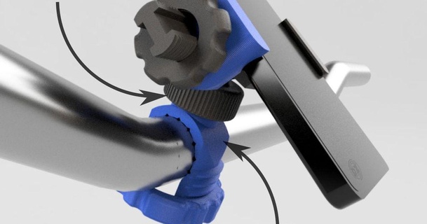 manillar tubo teléfono montar tornillo trenza 3D modelos artilugio portátil dispositivos soporte telefonico abrazadera 3d print model - Mito3D