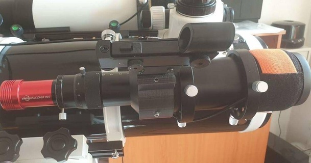 soporte rojo punto descubridor 60mm guía rail alcance romano gritos 3D modelos pasatiempo hacedores ideas astronomía astrofotografía thingiverse astronomíatelescopio 3d print model - Mito3D