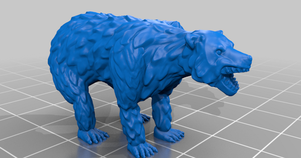 Gelado polar Urso virtualmente jason 3D modelos brinquedos jogos ar livre dnd miniatura Gloomhaven thingiverse 3d print model - Mito3D