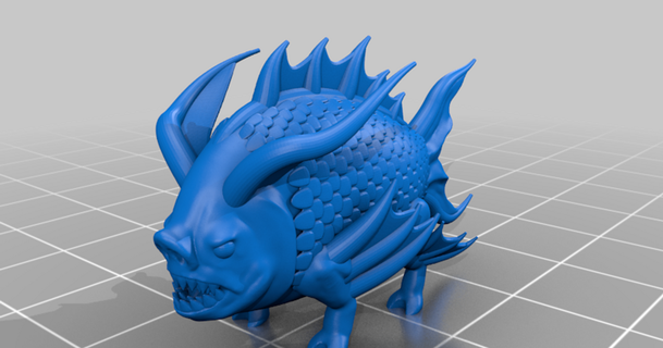 Gelado piranha porco virtualmente jason 3D modelos brinquedos jogos ar livre miniatura Gloomhaven thingiverse 3d print model - Mito3D