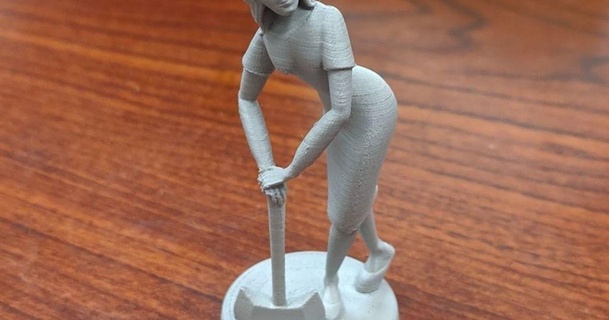 character commission axe lady virtuallyjason 3D Models Toys & Games Outdoor miniature thingiverse 3d print model - Mito3D