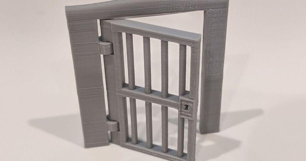 til+ opening door prison standalone version virtuallyjason 3D Models Toys & Games Outdoor terrain jail thingiverse residentevil 3d print model - Mito3D