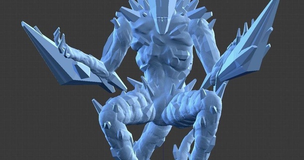 Gloomhaven Monster Frost Dämon praktischjason 3D Modelle Spielzeuge Spiele draussen dnd Miniatur Verliese Drachen thingiverse 3d print model - Mito3D