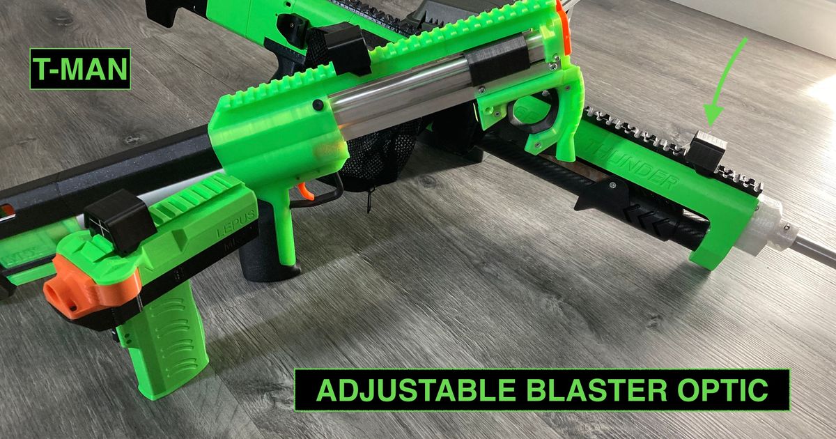 ayarlanabilir Lazer optik t man 3D modeller hobi yapımcılar fikirler nerf dürbün kırmızı nokta aeon 3D print model - Mito3D