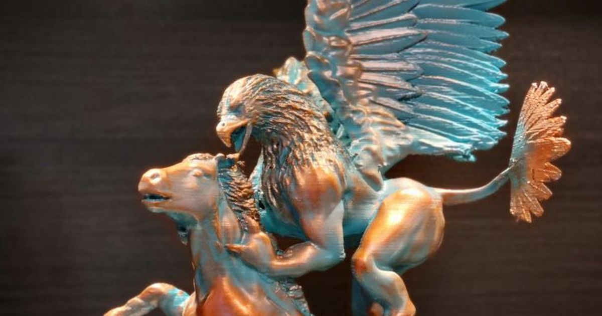 griffin attack nahojjjen 3D Models Art & Design Sculptures sculpture battle horse thingiverse 3D print model - Mito3D