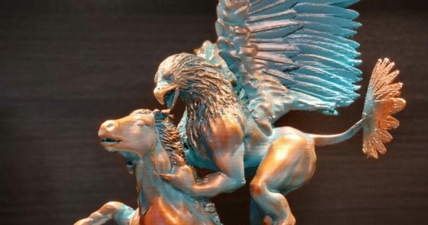 griffin attack nahojjjen 3D Models Art & Design Sculptures sculpture battle horse thingiverse 3d print model - Mito3D