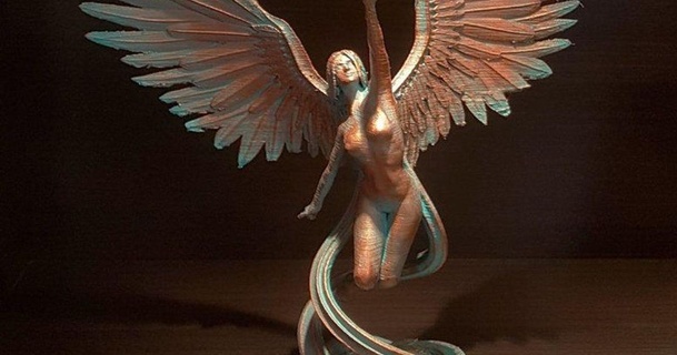ángel alcanzando cielo nahhojjen 3D modelos mundo escaneos personas hembra thingiverse alas clásico 3d print model - Mito3D