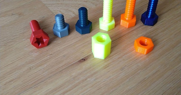 kids toy bolt set yknot 3D Models Toys & Games Building eichhornconstruction toyscrew toybolt 3d print model - Mito3D