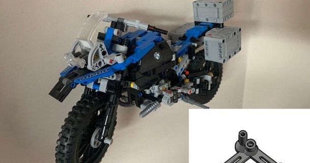lego technic bmw r1200gs motorcycle wall mount thefrog69 3D Models Costumes & Accessories Props thingiverse 3d print model - Mito3D