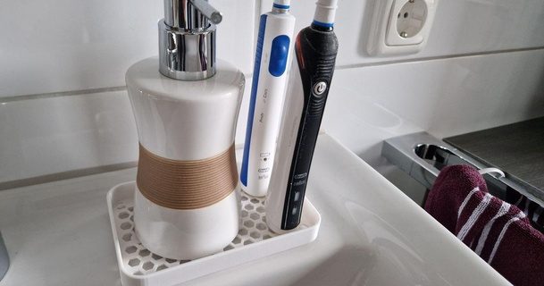 oral Seife Halter Unterstützung rudi 3D Modelle Haushalt Badezimmer Zahnbürste sinken oralb 3d print model - Mito3D