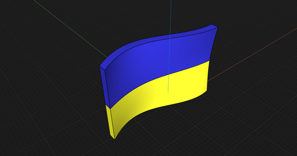 Ucrania ondulado bandera impresor 3D modelos Arte diseño diseños banderas Ukraina 3d print model - Mito3D