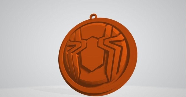 spiderman medall duya 3D Models Art & Design 2D Plates Logos collar llavero 3d print model - Mito3D