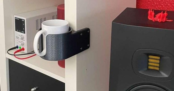 vertical cupholder mugholder screw-mounted jan k 3D Models Household Office shelf cup screw 3d print model - Mito3D