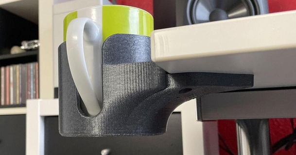 desk cupholder mugholder screw-mounted jan k 3D Models Household Office table cup screw 3d print model - Mito3D
