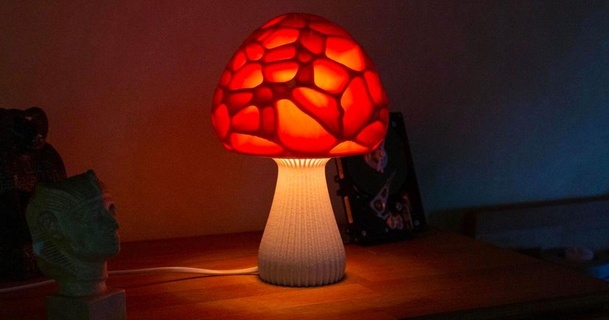 markellov mushroom lamp 2 e14 socket jan k 3D Models Art & Design Other Designs voronoi thingiverse 3d print model - Mito3D