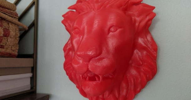 león uwcharlie1983 3D modelos Arte diseño Wall mounted trofeo pared cabeza animal busto 3d print model - Mito3D