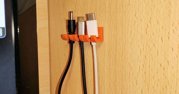 clip cavi carica scigola 3D Modelli domestico ufficio cavo supporto ricarica USB thingiverse 3d print model - Mito3D