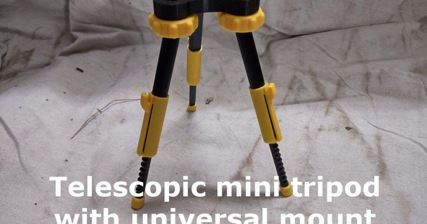 telescopic mini tripod universal mount thebbb 3D Models Gadgets Photo & Video 3d print model - Mito3D