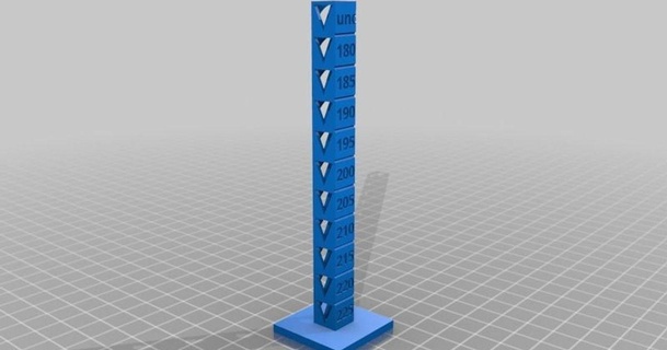temp calibration tower 180-225 flybypc 3D Models Printers Test thingiverse customized 3d print model - Mito3D