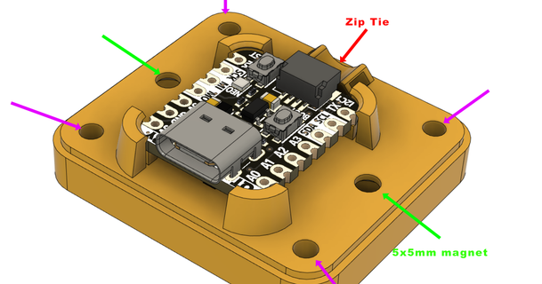 Fall Mantel Adafruit qt py rp2040 erbrochen Xiao adxl345 Motocoder 3D Modelle Drucker Zubehör montieren seeedstudio klipper 3d print model - Mito3D
