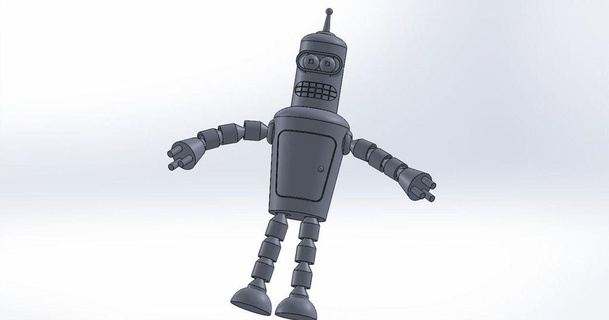 bender bending rodriguez solid works royeiror 3D Models Toys & Games Action Figures Statues toy robot figurine futurama doll 3d print model - Mito3D