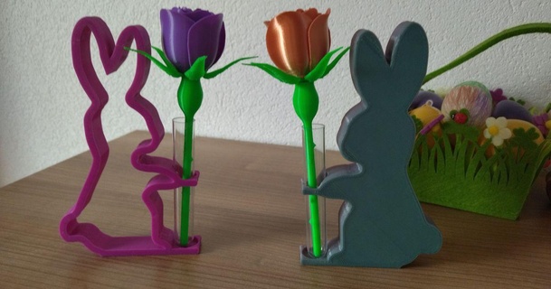 Pascua Resurrección conejito participación prueba tubo murdoc 3D modelos casa hogar decoración flor ensayo 3d print model - Mito3D