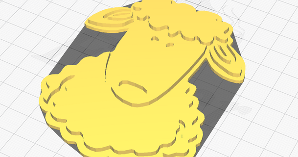 mouton tête farfadet46 3D modèles art conception 2D assiettes logos porte clés 3d print model - Mito3D
