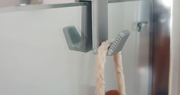 double shower brush hook volkermueller 3D Models Household Bathroom 8mm doublehook showercabin 3d print model - Mito3D