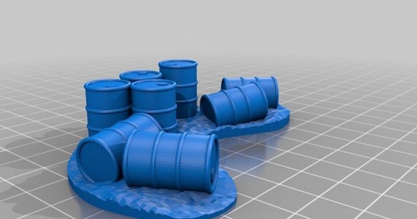 oil drum barricades 28mm gaming paralepsis 3D Models Toys & Games Outdoor terrain infinity 40k wargaming 3d print model - Mito3D