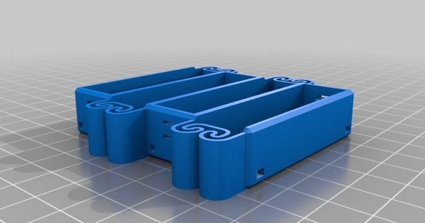 flexing battery holder alternating orientation deancording 3D Models Hobby & Makers Electronics spring 18650 openscad thingiverse 3d print model - Mito3D