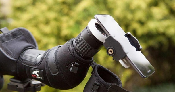 spotting scope phone holder 55mm basontech 3D Models Gadgets Portable Devices thingiverse birding 3d print model - Mito3D