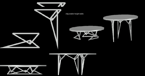 regolabile tavolo gambe timw 3D Modelli domestico vita camera 3d print model - Mito3D
