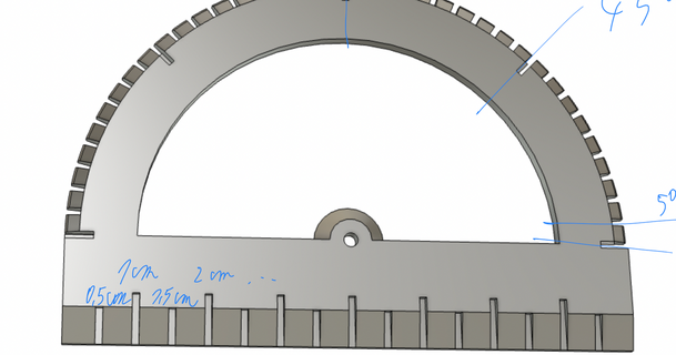minimalistic ruler+protractor pa 3D Models Learning Engineering 3d print model - Mito3D