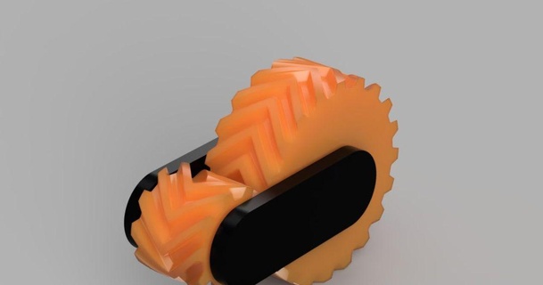 simétrico helicoidal engrenagens inquietação 1 2 radim3d 3D modelos aparelhos brinquedo engrenagem conjunto 3d print model - Mito3D