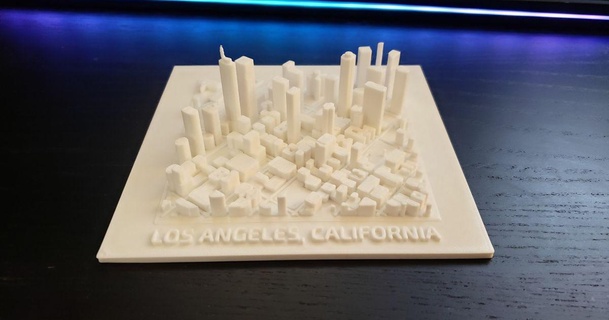 Los melekler 3d harita koboba 3D modeller dünya taramalar mimari şehir Planlama duvar çerçeve Sanat 3d print model - Mito3D
